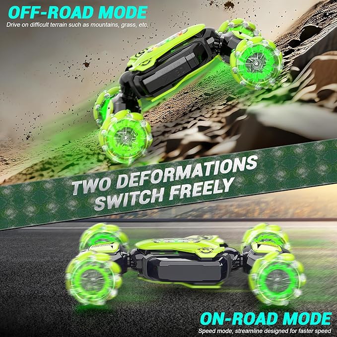 Gesture Sensing Remote Control Stunt Car - Boys Toys Age 6-8-12 4WD Hand Controlled RC Twist Car with Light &amp Music Cool Birthday Presents and Ideas Gifts for Kids Age 3 4 5 6 7 9 10 11 12 Years