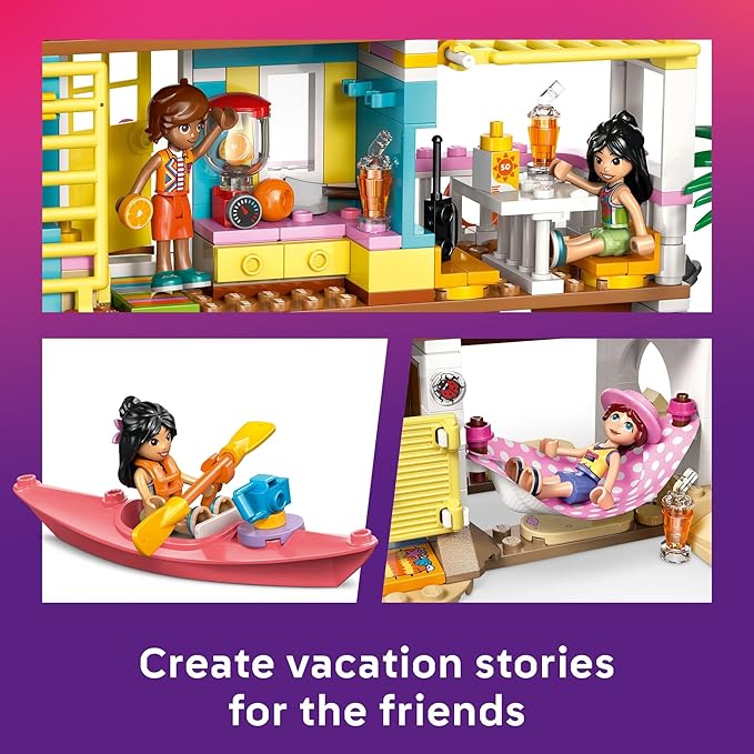 LEGO Friends Beach House with Seals Building Toy for Girls &amp Boys - Pretend Play Set for Kids Ages 7+ - W/3 Minidolls 2 Toy Animals &amp Accessories - Gift Idea for Birthdays - 42699