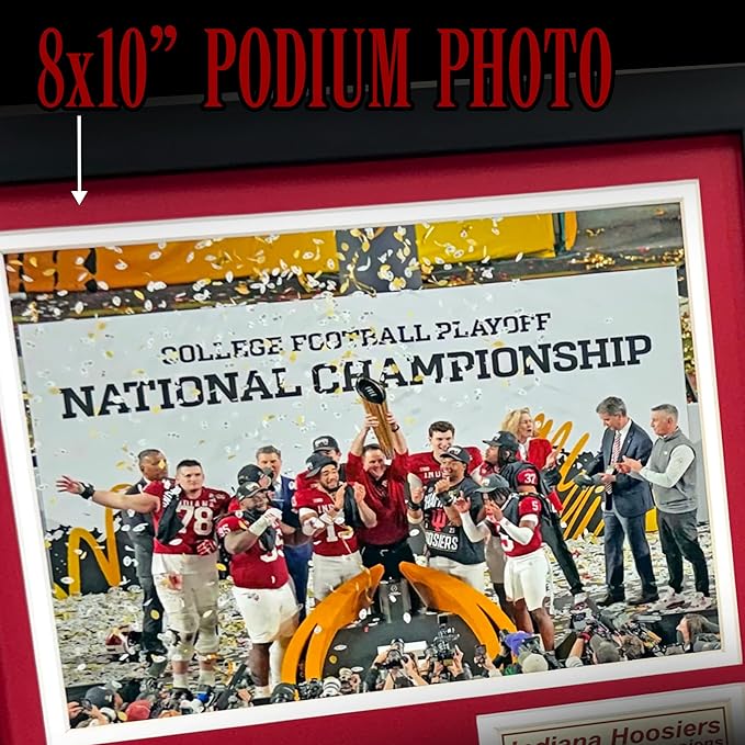 Indiana Hoosiers | 2025 CFP National Champions | Collectible Hoosier Football Memorabilia | Framed Picture &amp Photo Collage Gift Man Cave Wall Art Home &amp Room Decor | 2 Sizes &amp 2 Styles (