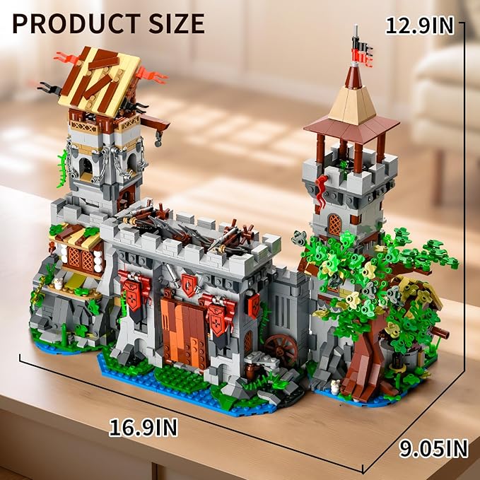 BNG Medieval Castle Building Set for Adult2 in 1 Knights Castle Building BlocksHouse Architecture Collection ToyHome Office Decor and Creative Gift for Teen 14+(2568PCS)