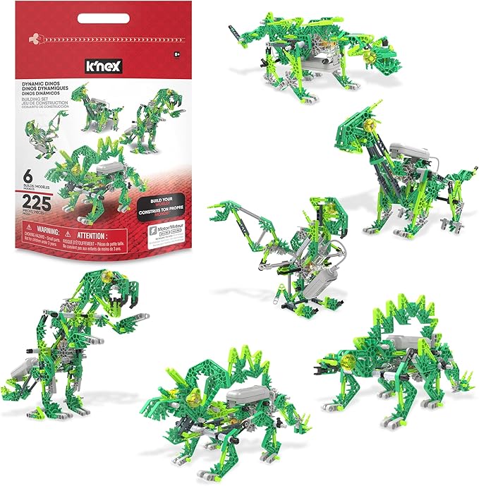 K'NEX Dynamic Dinos 6-in-1 Building Set - STEM Building Kit Kid Construction Creative Play Toy‚ Ages 8+