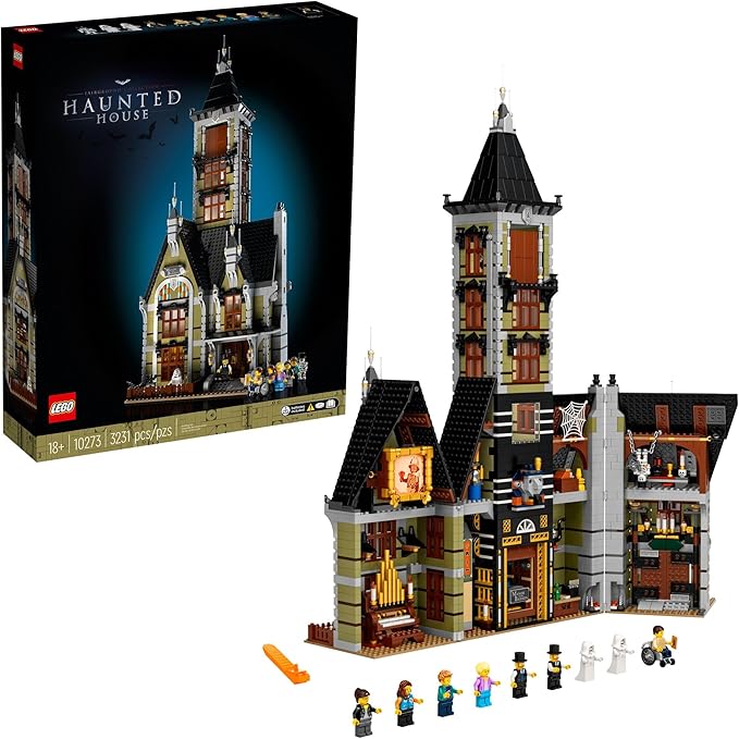 LEGO Icons Haunted House Building Set Creative Craft for Adults and Family Haunted House DIY Project to Build Together Includes 10 Minifigures 10273