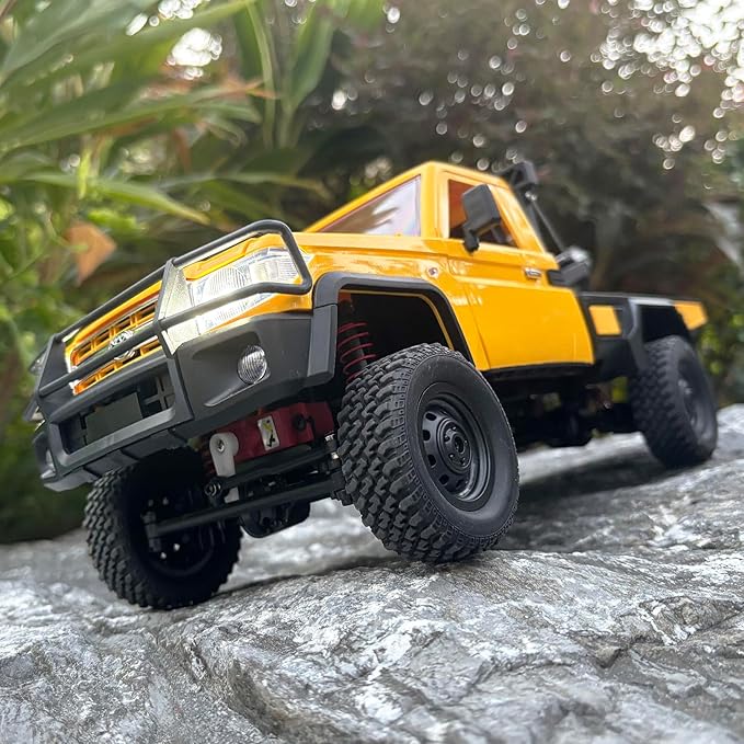 RC Rock Crawler 4x4 MN82T RC Truck with Crane Hook 1/12 Scale Remote Control Tow Truck Hobby for Adult All Terrain 280 Brushed Motor 2 Speed Proportional Control Upgraded ESC Receiver