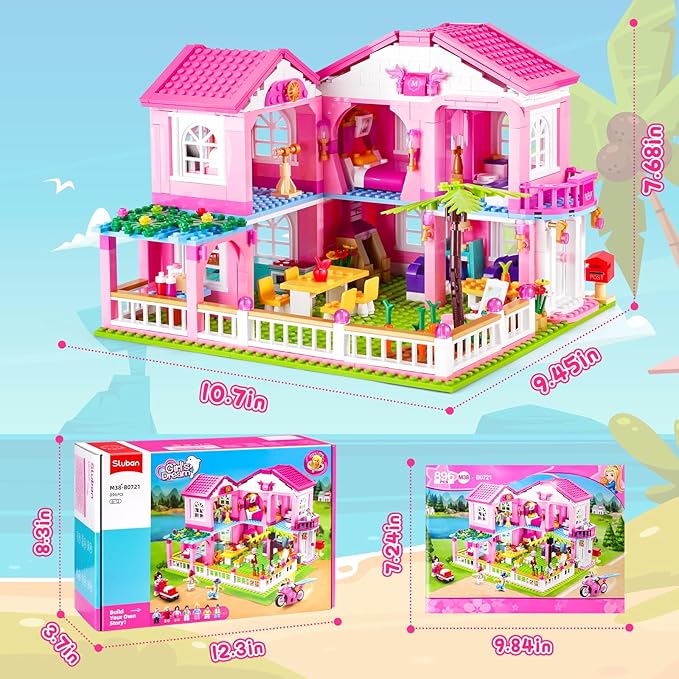 Sluban Garden Villa Friends Building Set for Girls STEM Educational Toy Building Set Gift for Kids Ages 6+