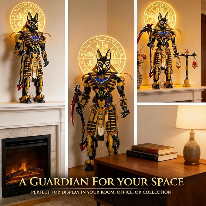 JMBricklayer Anubis Mythical Building Set for Adults Ancient Egyptian God Building Blcoks Collectible Mech Model Kits for Home Office Decor Large Display Statue Gifts for Men &amp Mythology Lovers