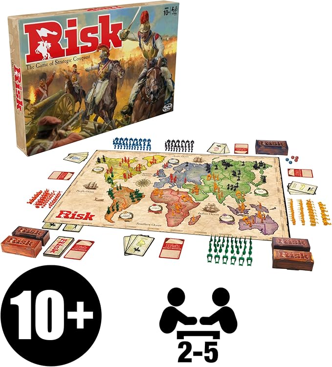 Risk Board Game Strategy Games for 2-5 Players Strategy Board Games for Teens Adults and Family War Games Ages 10 and Up