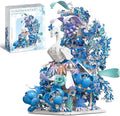 Blue Flowers Peacock Building Set for Adults - Creative Animal Botanicals Peacock Bird Toy Home Office Art Deocr Compatible with Lego for Women Mom (2470 PCS)