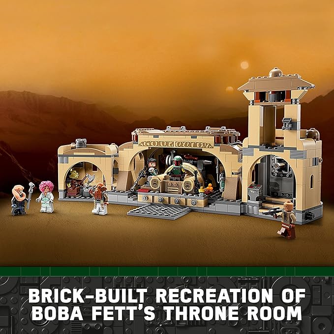 LEGO Star Wars Boba Fett’s Throne Room Building Kit 75326 with Jabba The Hutt Palace and 7 Minifigures Star Wars Building Set Great Gift for Star Wars Fans Boys Girls Kids Age 7+ Years Old