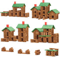 SainSmart Jr. 665 PCS Wooden Log Cabin Set Building House Toy for Toddlers Classical STEM Construction Kit Compatible with Lincoln Logs for 3+ Kids