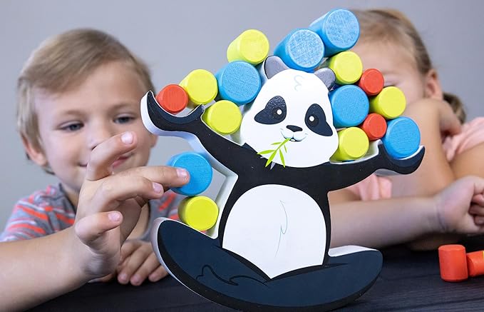 Blue Orange Tabletop Wooden Game Balancing Preschool Educational for Kids Friends Family School Parties Daycare 1-4 Players Ages 3+ Award Winning BoomBoom The Balancing Panda Games