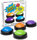 Teacher's Choice 4 Pack Game Buzzers with Unique Loud Sounds for Each Buzzer | Great for Trivia Games Family Feud Jeopardy Competition Spelling Bees and More