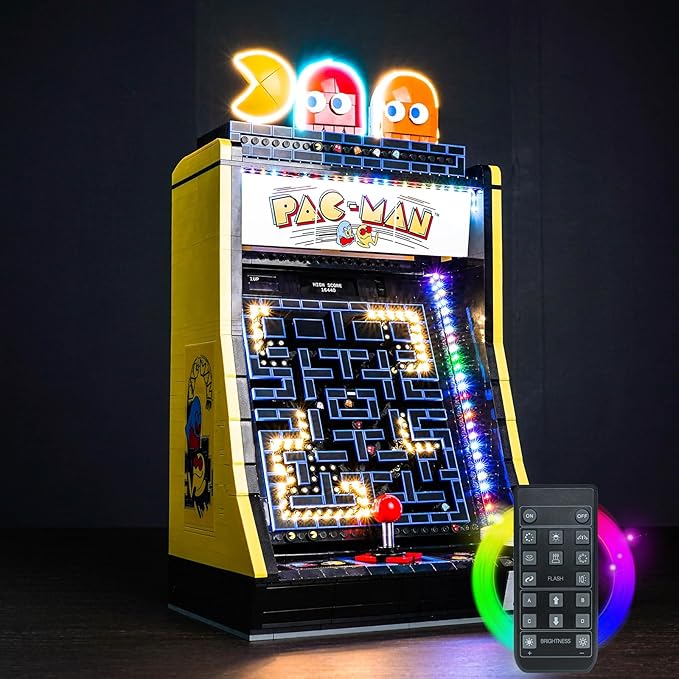 Upgraded Led Light Kit Compatible with Lego Icons PAC-Man Arcade Building Blocks Model Remote Control Compatible with Lego 10323(Model Not Included)