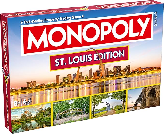 Monopoly Board Game St Louis MO Edition : 2-6 Players Family Board Games for Kids and Adults Board Games for Kids 8 and up for Kids and Adults Ideal for Game Night