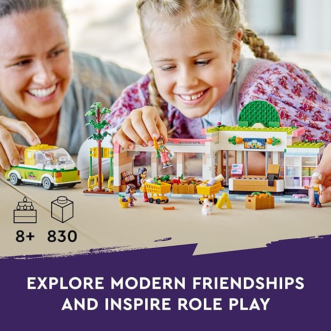 LEGO Friends Organic Grocery Store 41729 Supermarket Toy Shop for Girls and Boys 8 Plus Years Old Playset with Truck &amp 4 Mini-Dolls