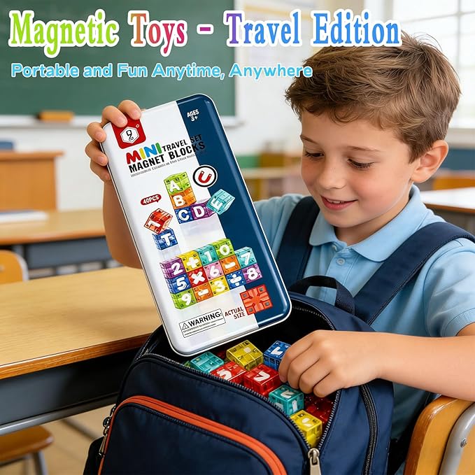 Magnetic Alphabet Letters and Numbers for Kids - 40 Piece Educational Learning Toys for Toddlers Ages 3-6 ABC Magnets for Preschool Kindergarten Homeschool with Storage Case