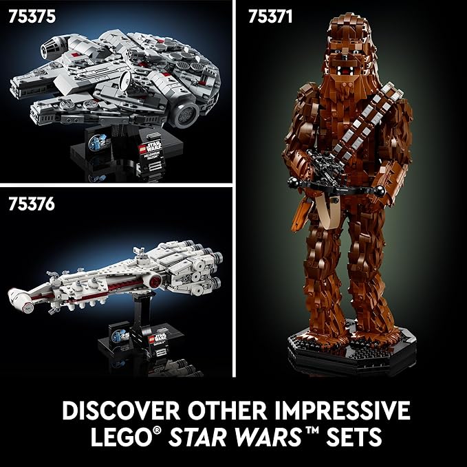 LEGO Star Wars Millennium Falcon A New Hope 25th Anniversary Collectable Model - DIY Building Sets for Adults Men &amp Women Ages 18+ - Comes with Display Stand - Star Wars Gift - 75375