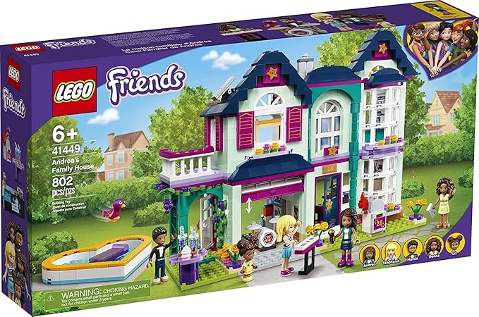 LEGO Friends Andrea's Family House 41449 Building Kit Mini-Doll Playset is Great Gift for Creative 6-Year-Old Kids New 2021 (802 Pieces)