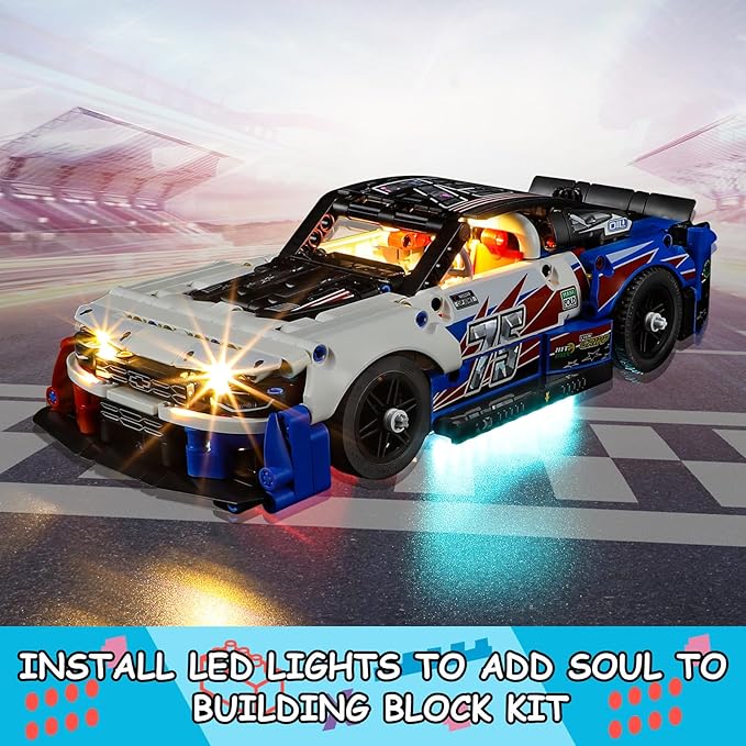 LED Light Kit for Lego 42153 Technic NASCAR Next Gen Chevrolet Camaro ZL1 Set Compatible with Lego 42153 Building Blocks Model(Not Include Blocks Set)
