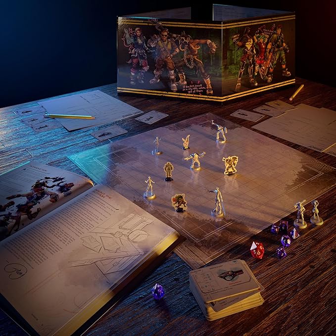 Bunkers &amp Badasses RPG: Sourcebook - Deluxe Edition - Box Loaded W/ Book Miniatures GM Screen &amp More Official Borderlands License