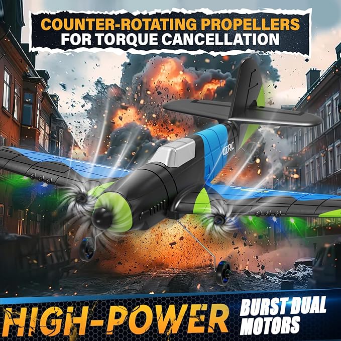 4DRC G8 Foam RC Plane Remote Control Airplane for Kids Adults RC Airplane Helicopter Fighter Jet with 6-Axis Gyro Light Helicopter Plane Toy Gifts for Adults Kids Beginners