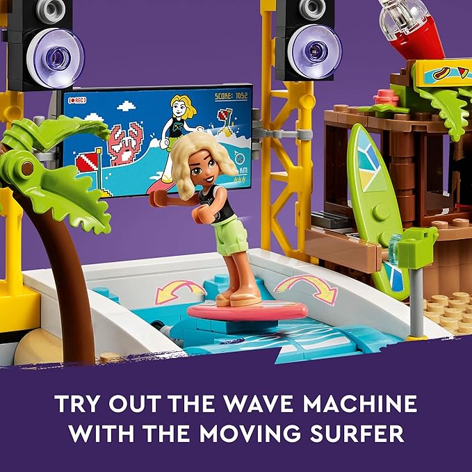 LEGO Friends Beach Amusement Park 41737 Building Toy Set A Technical Project for Older Kids Ages 12+ with Spinning Carousel Wave Machine and Shooting Gallery Game