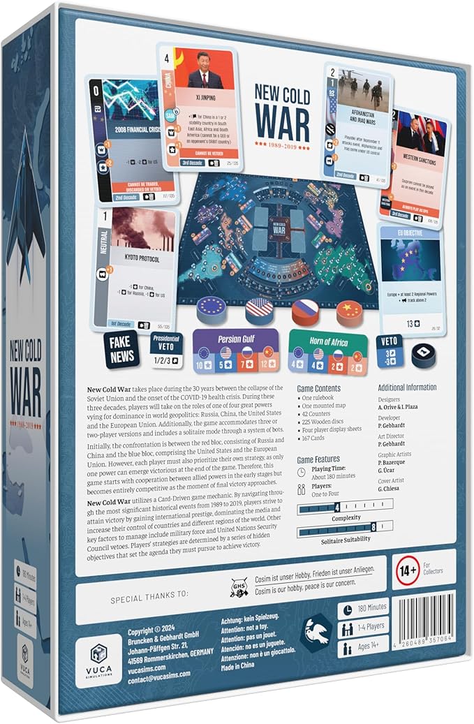 | New Cold War: 1989–2019 | Board Game | Card-Driven Geopolitical Strategy Wargame | 1–4 Players | Solo &amp Team Modes