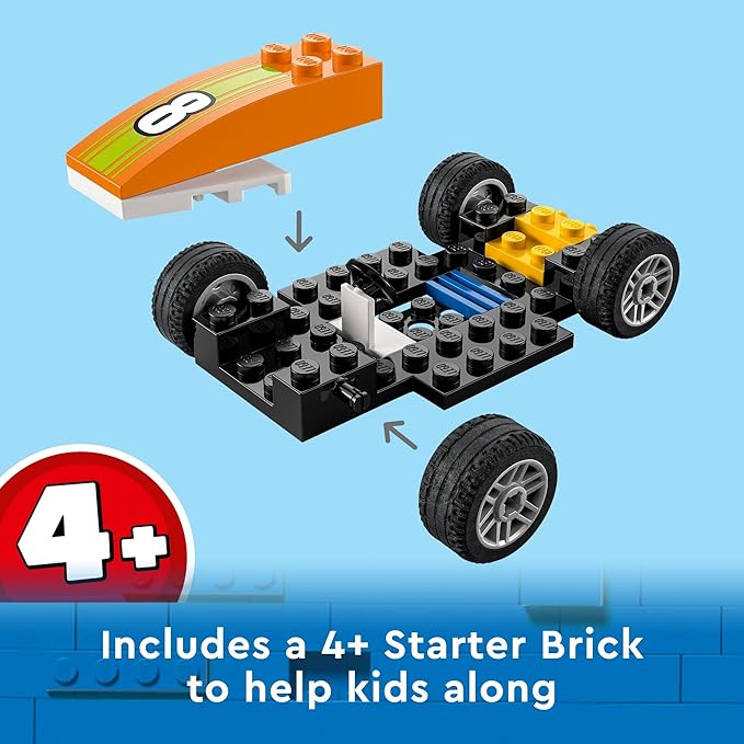 LEGO City Great Vehicles Race Car 60322 F1 Style Toy for Preschool Kids 4 Plus Years Old with Mechanic and Racing Driver Minifigures