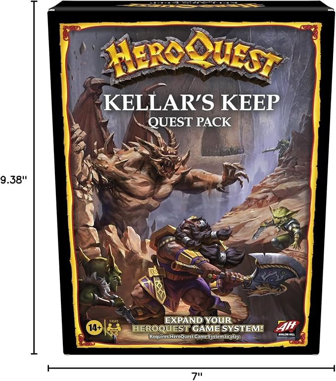 Hasbro Gaming Avalon Hill HeroQuest Kellar's Keep Expansion Dungeon Crawler Board Game for Ages 14 and Up 2-5 Players Requires HeroQuest Game System to Play