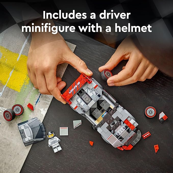 LEGO Speed Champions Audi S1 e-tron Quattro Race Car Toys - Building Toys for Kids Boys &amp Girls Ages 9+ - Design Details &amp 1 Minifigure - Car Model Kit Birthday Gift - 76921