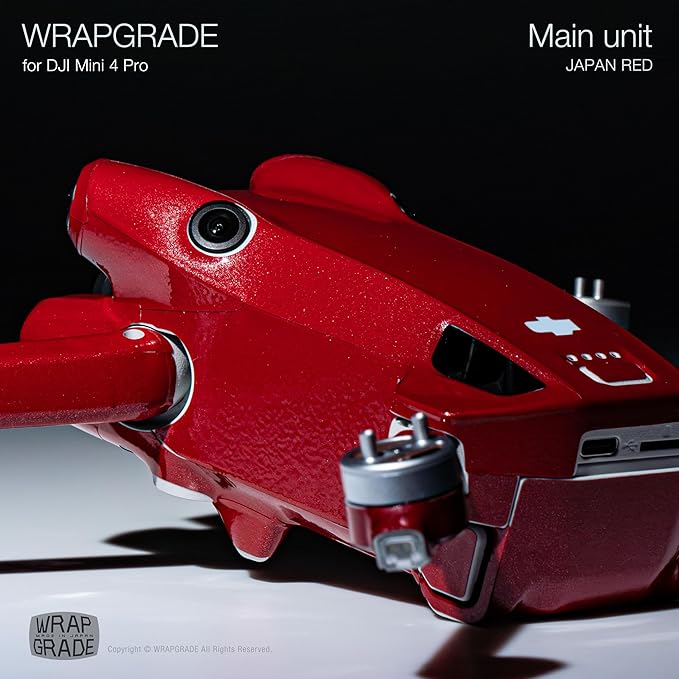 WRAPGRADE Skin Stickers Compatible with DJI Mini 4 Pro | Full Wrap (Japan Red)