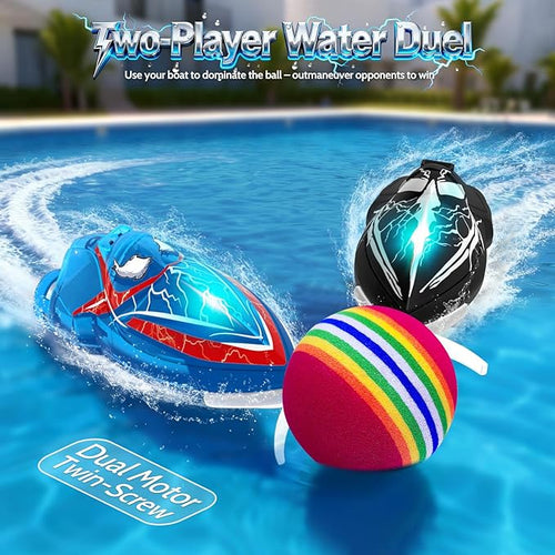 2-Pack Mini RC Boats with Floating Ball – 2.4GHz Remote Control Boats for Pools &amp Lakes 2 Speeds Auto Flip Waterproof Low Battery Alert for Kids &amp Adults