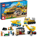 LEGO City Construction Trucks and Wrecking Ball Crane 60391 Building Toy Set for Toddler Kids Ages 4+ Includes 3 Construction Vehicles an Abandoned House and 3 Minifigures for Pretend Play