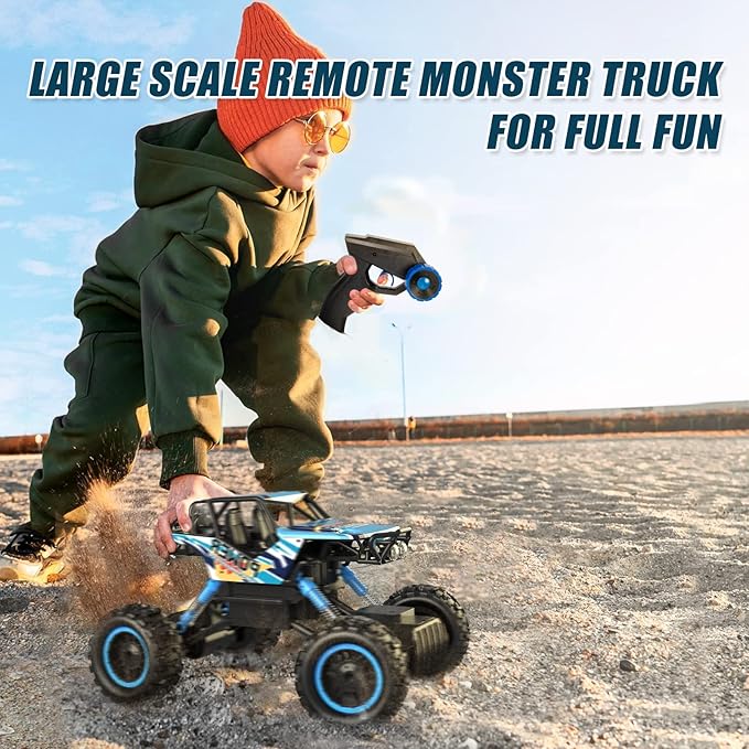 DOUBLE E RC Car 1:12 Remote Control Car Monster Trucks with Head Lights 4WD Off All Terrain RC Car Rechargeable Vehicles