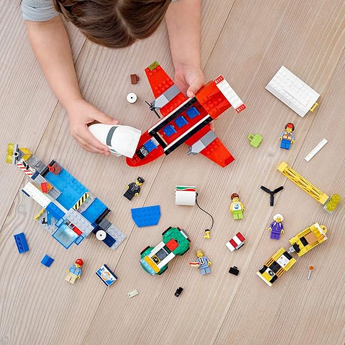 LEGO City Central Airport 60261 Building Toy with Passenger Charter Plane Airport Building Fuel Tanker Baggage Truck Cargo and 6 Minifigures Great Gift for Kids (286 Pieces)