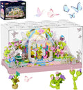 Flowers Butterfly House Building Set with LED 437PCS Botanicals Butterfly and Flowers Garden Building Blocks ToyBirthday Gifts for Girls Age 8-10