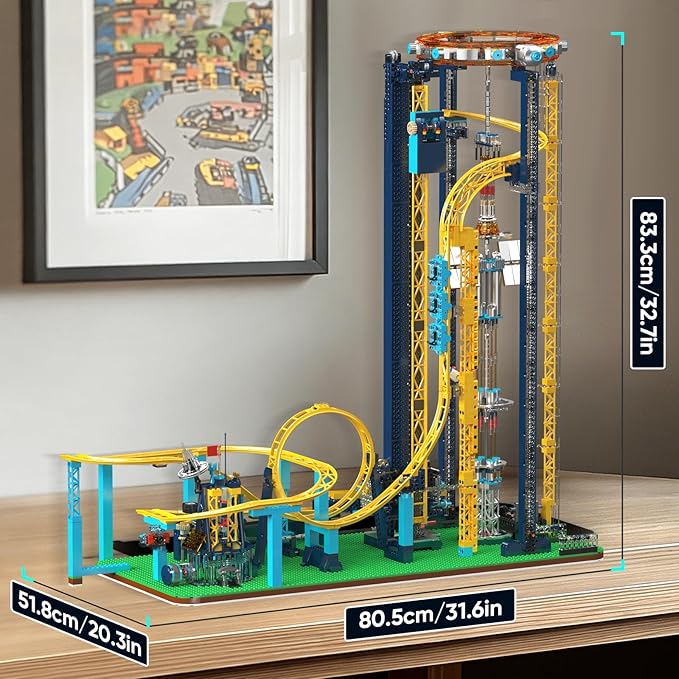 Mould King 11031 Loop Coaster Set Space Elevator Roller Coaster Building Sets Space Amusement Park Funfair Track with Train Idea Gift