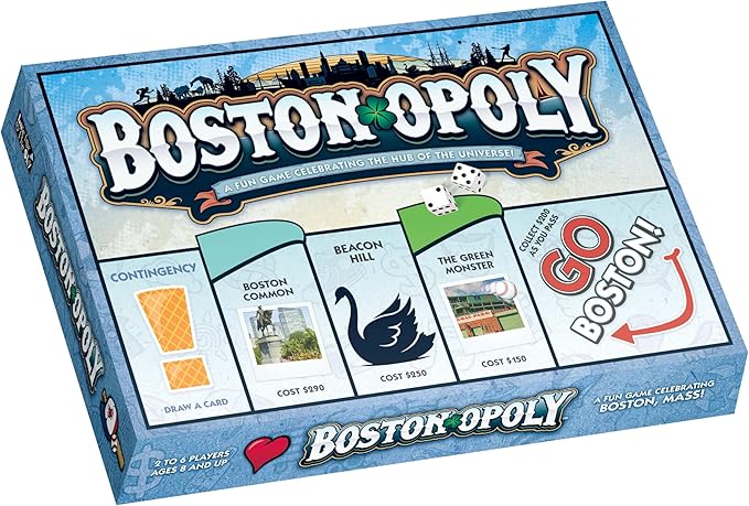 Late for the Sky Boston-Opoly Boston Board Game – Property Trading City Edition for Families &amp Adults 2–6 Players Opoly-Style Strategy with City Landmarks Educational Party Game