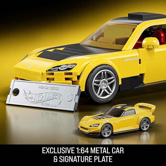 Mattel Brick Shop Hot Wheels Speed Series Building Set '07 Honda S2000 with 257 Pieces Realistic Details and Custom Decals Adult Collectors and Kids Ages 10+