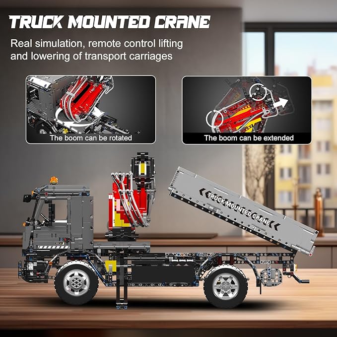 Mould King 19016 Truck Mounted Crane Building Set APP/Remote Engineering Truck Construction Kit City Mobile Crane Model Sets to Build for Age 14+/Adults Collections Enthusiasts (3767+ Pieces)