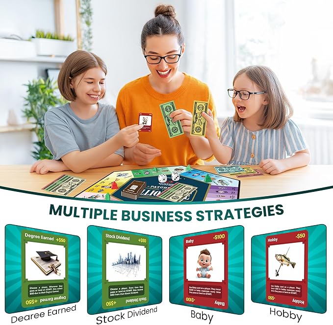 Paycheck to Billionaire: Master Financial Freedom - Smart Investing &amp Cost Management Board Game - Ideal for Game Night Educational Play - Perfect for Boys and Girls Ages 8+ Adults and Family