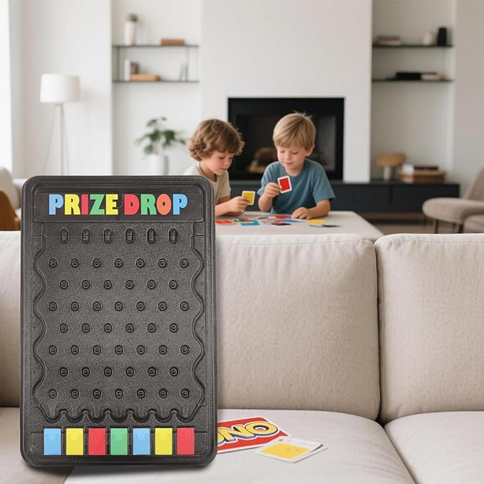 iElyiEsy 31x21 Prize Drop Plinko Board Game Outdoor with Foldable Stand and 10 Customizable Playing Pucks 7 grids- Perfect for Carnival Tradeshow &amp Party Fun &amp Exciting (Prize Drop)
