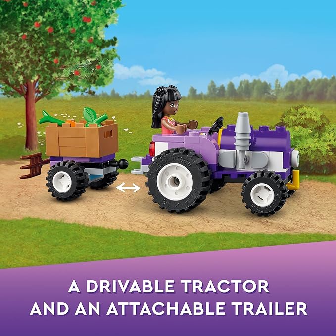 LEGO Friends Organic Farm House Set 41721 with Toy Horse Stable Tractor and Trailer Plus Animal Figures for Kids Girls and Boys Aged 7+