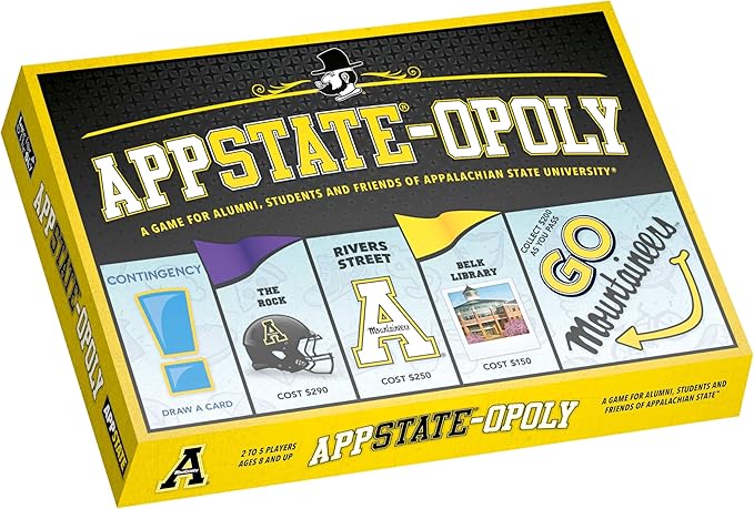 Late for The Sky App State-Opoly Board Game – Appalachian State University Campus Edition Family Strategy Game 2-6 Players Ages 8+ Traditional or 1-Hour Play