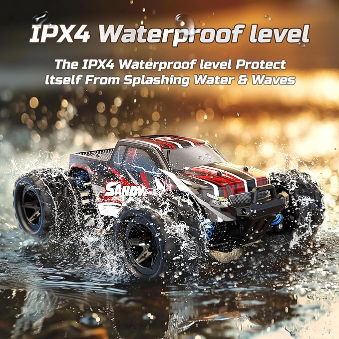 DEERC 9300E Remote Control Car High Speed RC Cars for Kids Adults 1:16 Scale 40 KM/H 4WD Off Road Monster Trucks2.4GHz All Terrain Toy Trucks with 2 Rechargeable Battery