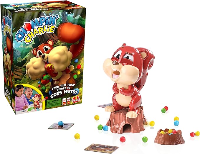 Chompin' Charlie Game - Feed The Squirrel Acorns and Race to Collect Them When They Scatter by Goliath