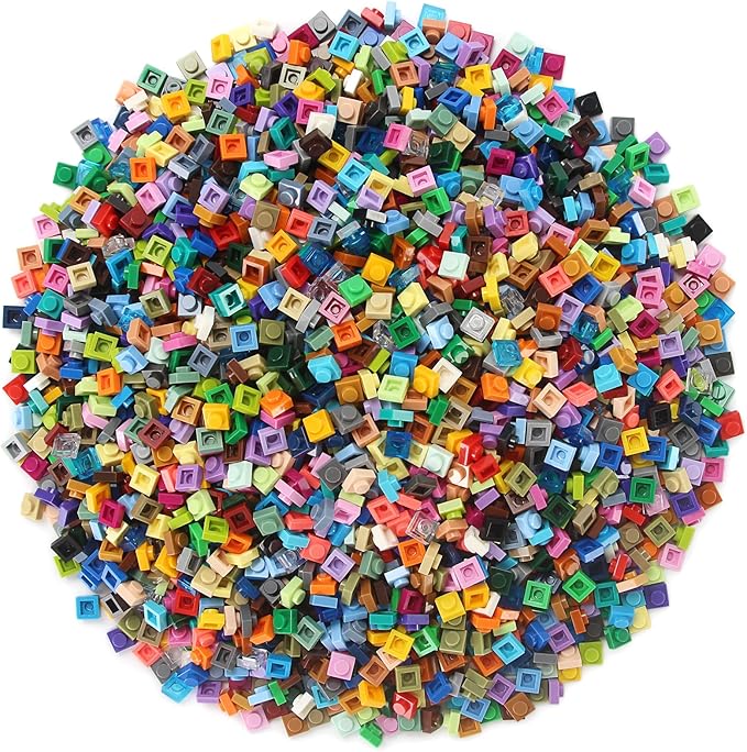 Feleph Basic 2300 Pieces Plate 1x1 Bricks 46 Colors Parts Building Play Blocks Set Toy Kids Classic Bricks Compatible with 3024 Accessories Kits