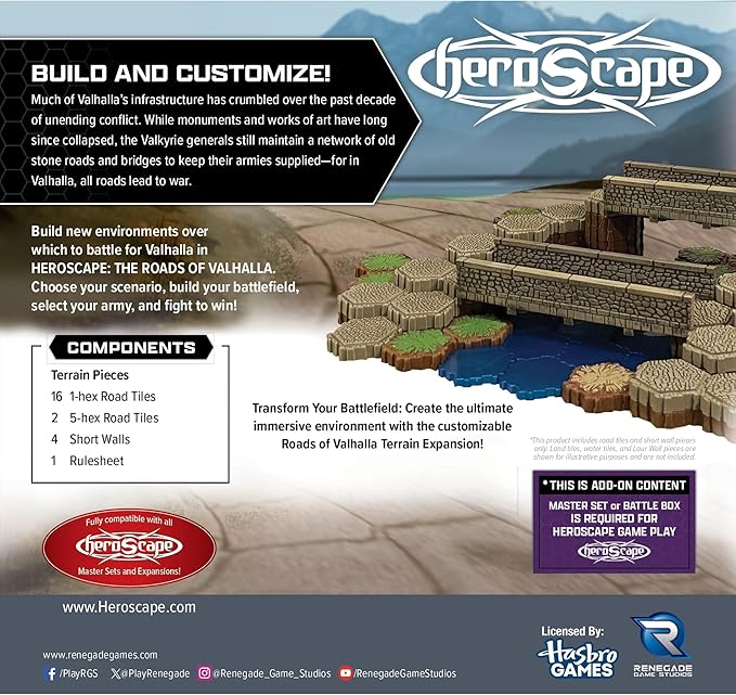 Renegade Game Studios Heroscape Roads of Valhalla Terrain Expansion Add-on for Board Game
