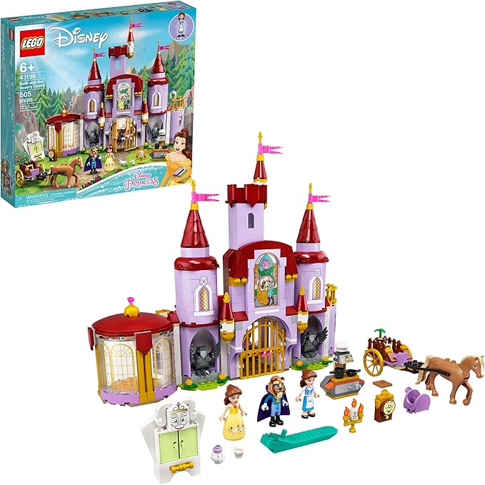 LEGO Disney Belle and The Beast’s Castle 43196 Building Toys from The Beauty and The Beast Movie with Horse Toy Plus Princess &amp Prince Mini Dolls