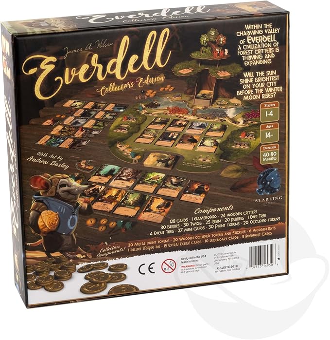 Everdell Collector’s Edition Board Game – Premium Strategy Worker Placement Game for Adults &amp Teens 1–4 Players Age 14+ Deluxe Fantasy Tabletop Game with Exclusive Content &amp Metal Tokens