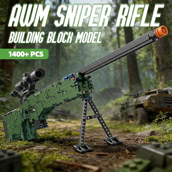 AWM Model Building Block Set 1400 Pcs Military Building Set Gift for Adults &amp Teens
